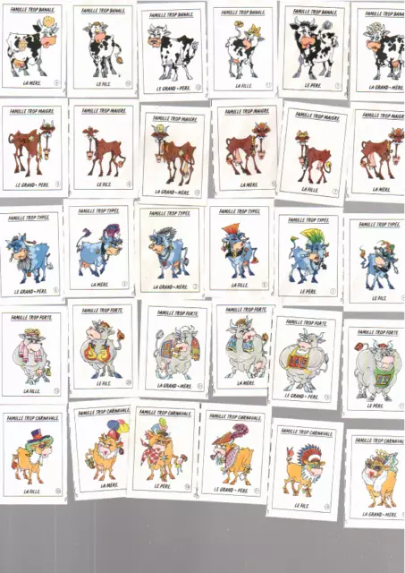 jeu de 42 carte 7 famille la vache qui rit 7 X 6 personnage publicitaire complet