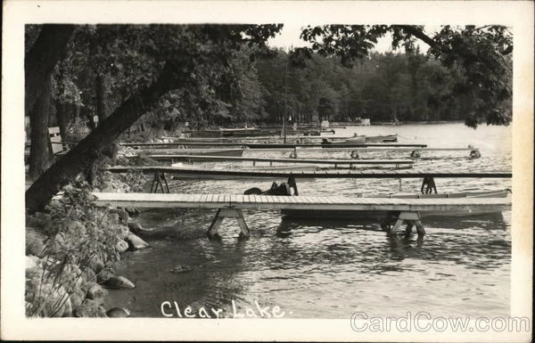 RPPC Atlanta,MI Clear Lake State Park Montmorency County Michigan EKC Postcard