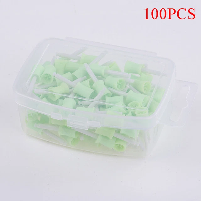 100pcs dental prophy cup rubber polish brush polishing tooth latch type 4 web^ u