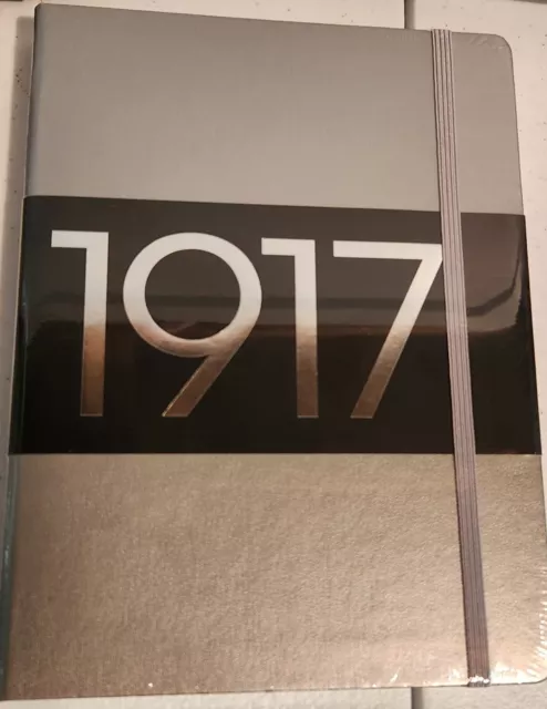 Leuchtturm 1917 Silver Metallic Notebook Ruled Page Medium A5