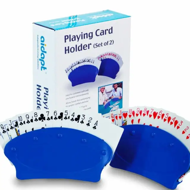 Lot de 4 porte-cartes à jouer avec cartes à jouer jumbo pour jeu solo de bridge poker 2