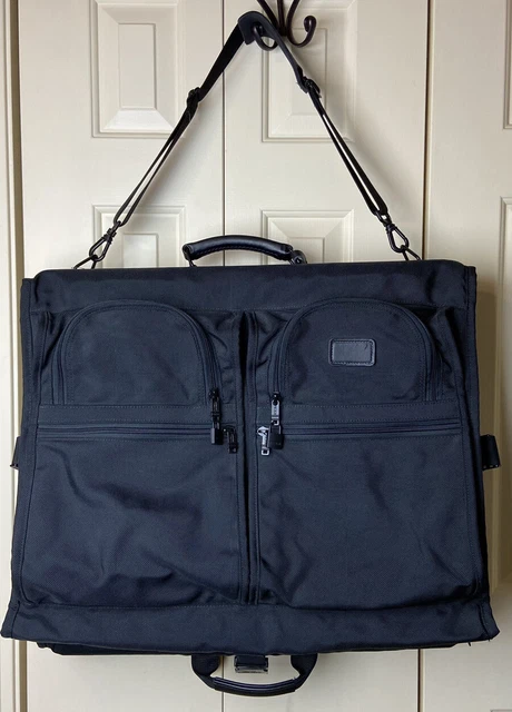TUMI Black Ballistic Nylon Bi-fold 23” Garment Bag Hanging Luggage USA MINT COND