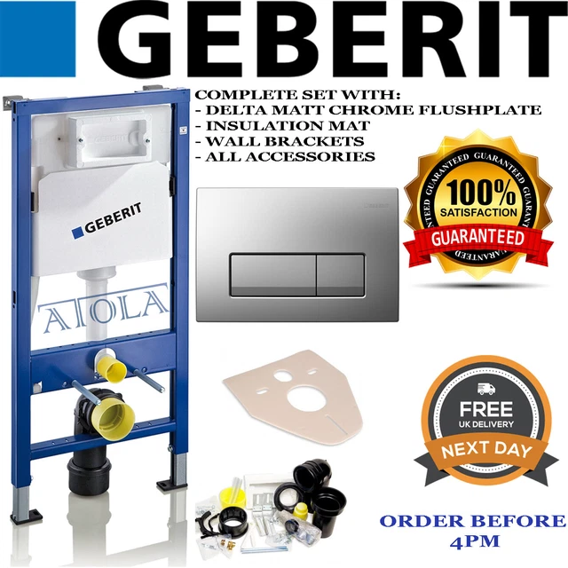 GEBERIT WALL HUNG toilet frame with flushplate, wall brackets, mat, wc