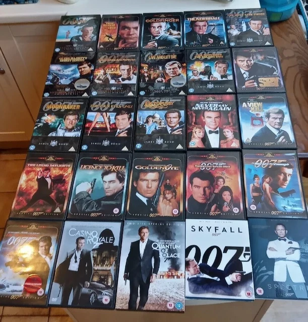 James Bond DVD & Blu-Ray Collection - 25 Films, Excellent Condition