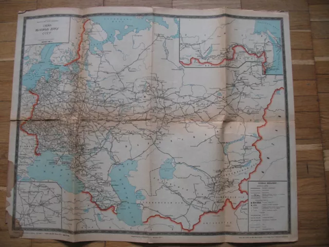 RUSSIAN MAP SCHEME Railway Railroad USSR 1967 Train Old Ticket vtg ...