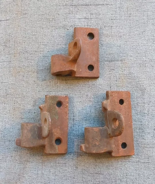 Lot of 3 ANTIQUE CAST IRON VICTORIAN LIFT OFF SHUTTER HINGE parts hardware
