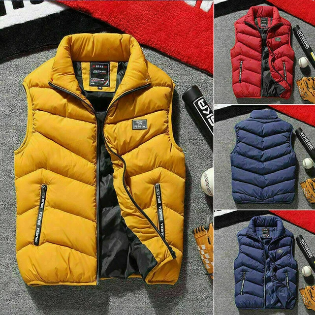 Giubbotto Uomo Smanicato Casual Giubbino Invernale Slim Fit Giù cotone Panciotto