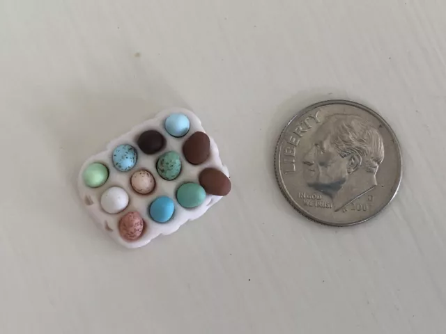 1:12 Mini Egg Assortment Shadow Box OOAK Collection Handmade Easter Dollhouse 1