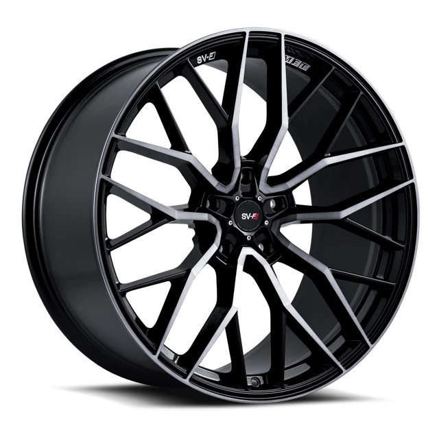 22 Inch Tim's 22 INCH 22X9 Savini SVF-02 Double Dark Tint Black wheels rims 5x110 +38 ...