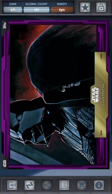 Topps Star Wars Card Trader Purple CTI Illustrated Epic Darth Vader & Emperor