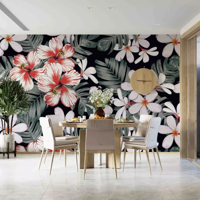 3D Hand Painted Floral Leaves Wallpaper Wall Murals Removable Wallpaper