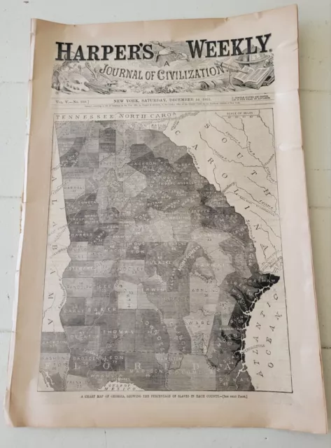 Georgia Enslaved Population Map Fort Pickens 1861 Harper's Civil War Newspaper