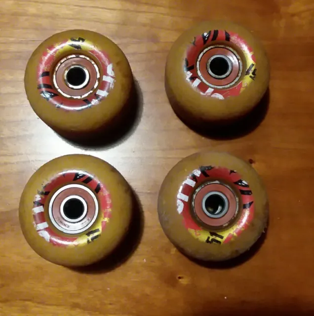 Vintage Spit Fire 51mm Skateboard Wheels W/ Bones Reds Bearings Set of 4