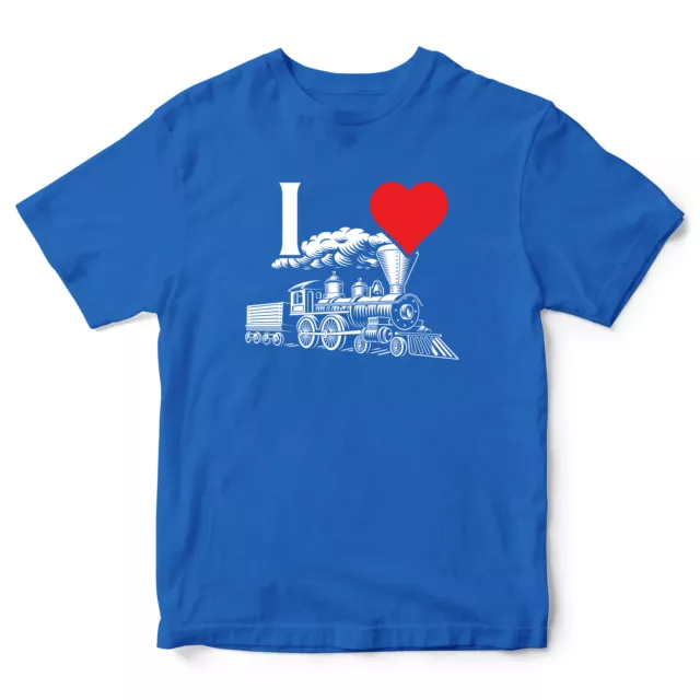 I Love Trains Boys T Shirt Train Birthday Boy Steam Enthusiasts Top Tee