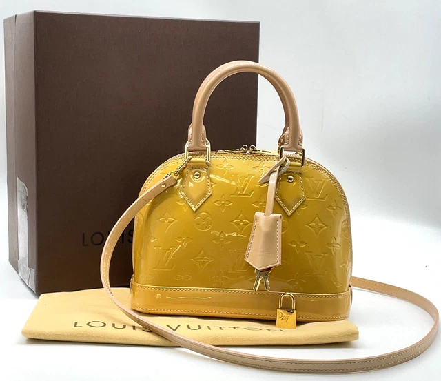 BORSA A DUE Vie Originale Louis Vuitton Vernis Gialla Alma BB M90064 borsa-a-due-vie-originale-louis-vuitton-vernis-gialla-alma-bb-m90064