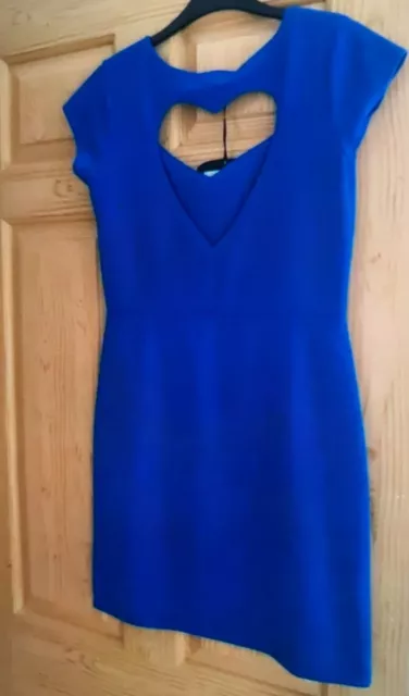 Women Beautiful Blue Lovely Party/Occasion ❤ Shaped Dress Size 12 By Boohoo 2