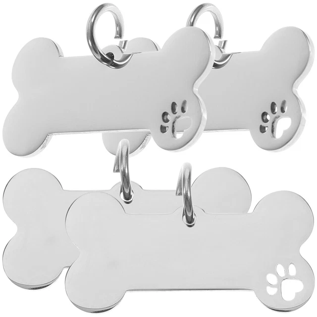 4 pz etichette identificative per animali domestici acciaio inox etichette regalo