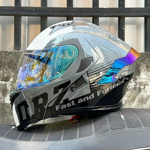 Flip Up Front Motorcycle Helmet Double Visors Modular Motorbike Full Face Helmet DOT/ECE Certification Lightweight Moped Scooter Street Bike Racing Motorbike Helmet For Men Women 1,M=57~58cm