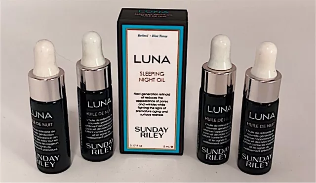 Sunday Riley Luna Retinol Sleeping Night Oil 0.17 oz Travel Size W/ BOX  4 PACK