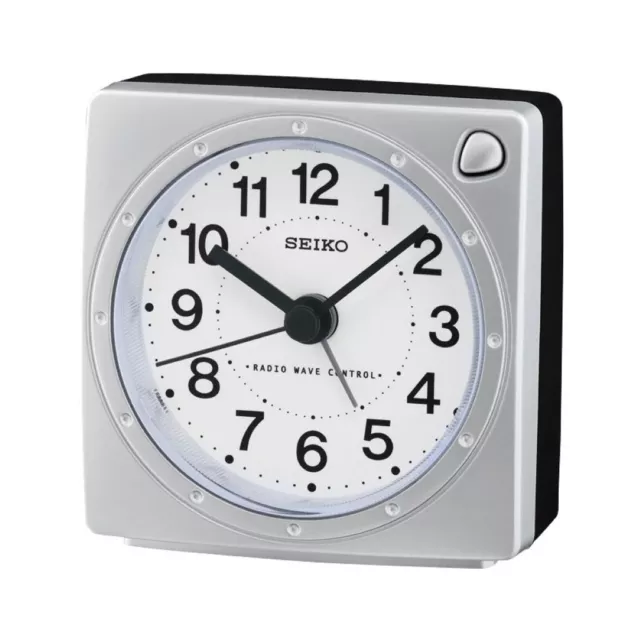 Seiko Radio Réveil Quartz Couleur Argent Cadran Blanc Plastique