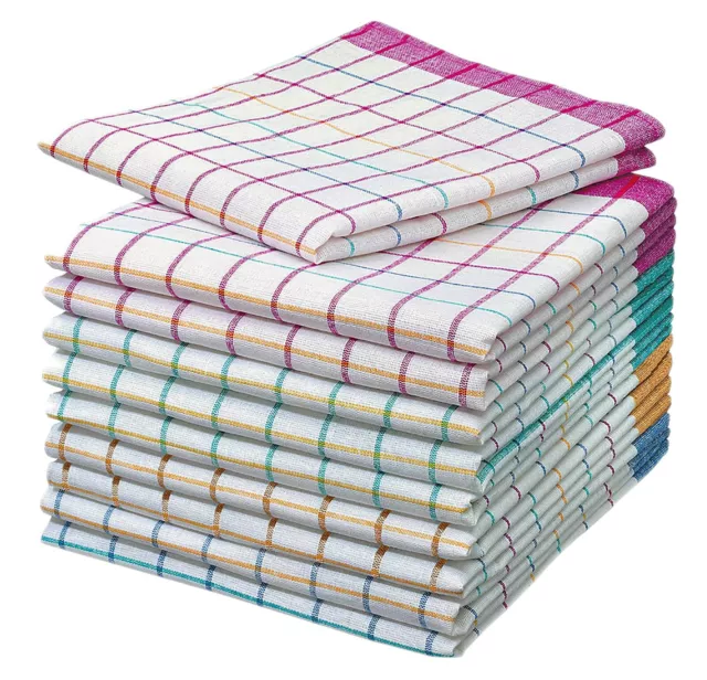 Geschirrtücher Set im 10er Pack, Bunt Sortiert, 100% Baumwolle Küchentücher