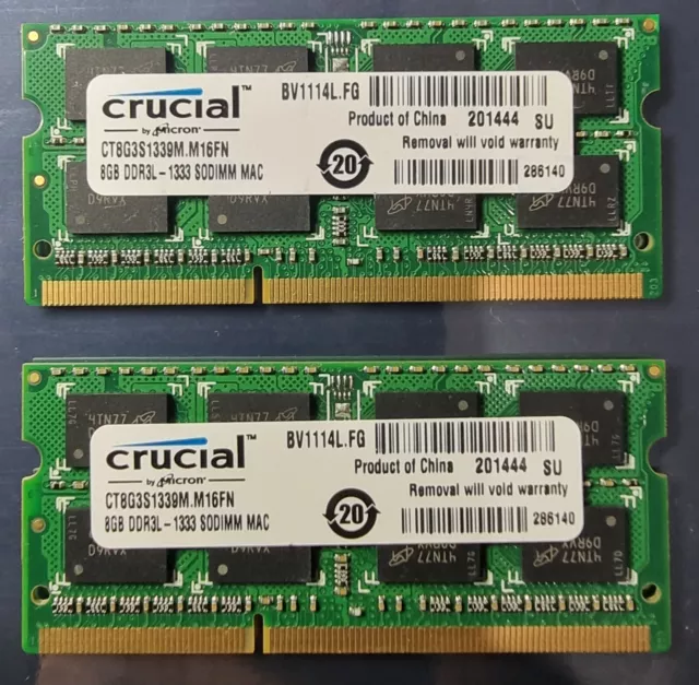 CRUCIAL 4GB DDR3L-1600 sodimm Ram Compatible With Intel Nuc CT51264BF160B  £7.00 - PicClick UK