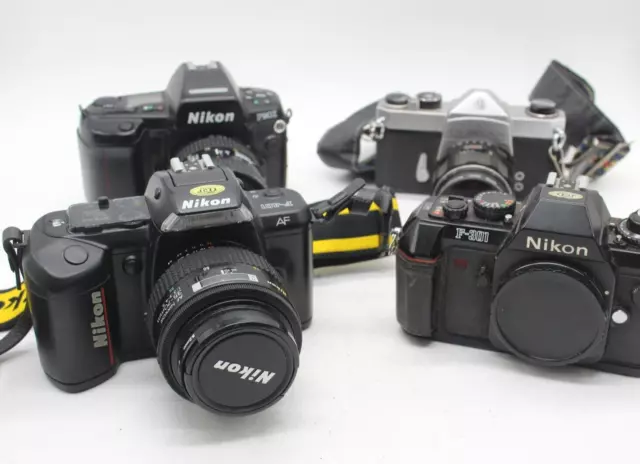 C x4 Vintage SLR Film Cameras Inc. Nikon F90X, Asahi Pentax SL, Nikon F-401 etc