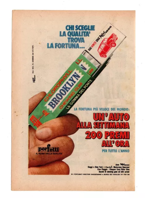 Pubblicità Advertising Werbung Italian Clipping 1973 Brooklyn Chewing Gum Rara