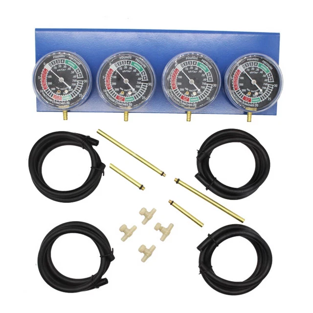 Jauge De Vide Carburant Moto 2 Cylindres - Outil Synchronisation Équilibrage Carburateur Avec Rallonges Laiton