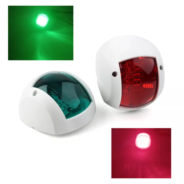 2 x 12V Navigation Light Marine Boat LED Side Starboard Lamp Green Red ABS