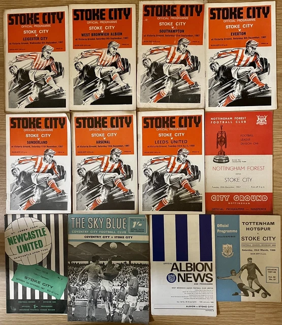 STOKE CITY FOOTBALL Programmes Bundle Job Lot x12 1967/1968 Season £14.