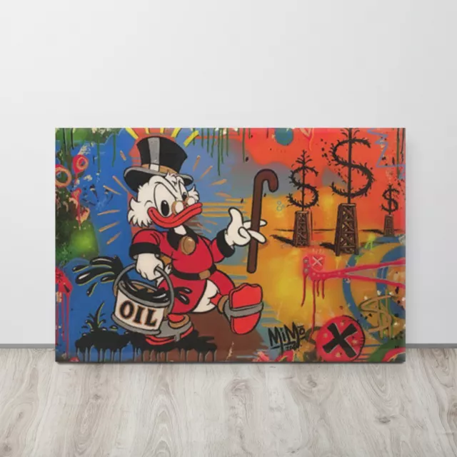 Mike Mozart Canvas Print Scrooge Mcduck Oil Desert Mimo Framed Art For Wall