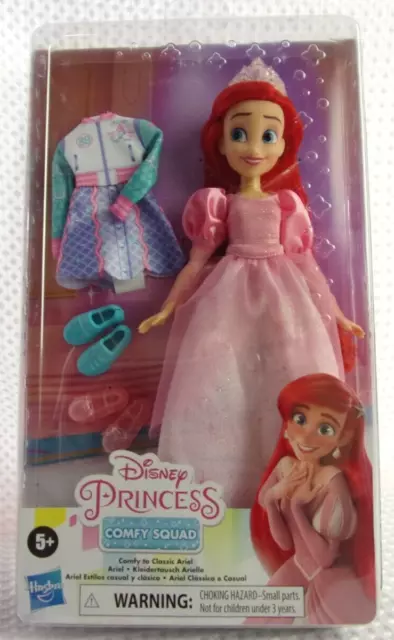 Disney Princess Comfy Squad - Comfy to Classic Ariel - 2 Outfits With Shoes NIB