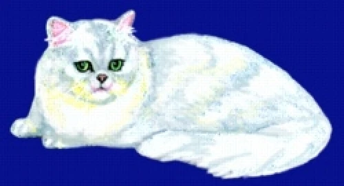 Embroidered Fleece Jacket - Silver Persian Cat BT2517 Sizes S - XXL