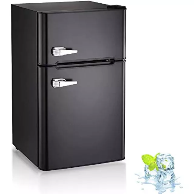 E-Macht 3.2 Cu Ft Compact Refrigerator w/ Freezer Mini Fridge 2 Door  Adjustable