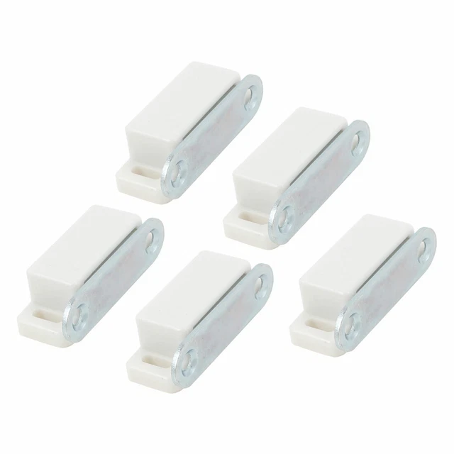 Cabinet Cupboard Doors Hardware Magnetic Catch Latch White 46mm 5pc