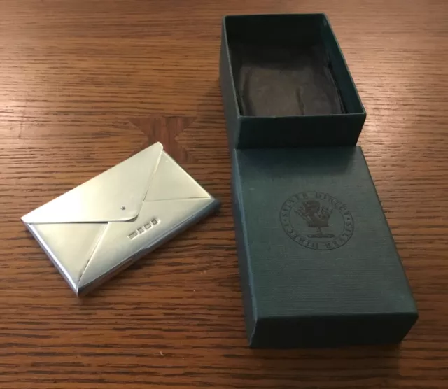 Stylish Birmingham Hallmarked Sterling Silver Card Case by PGK 1994