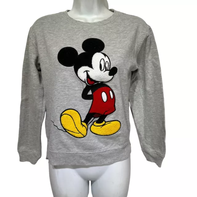 Disney Mickey Mouse Embroidered Crewneck Sweater Size S