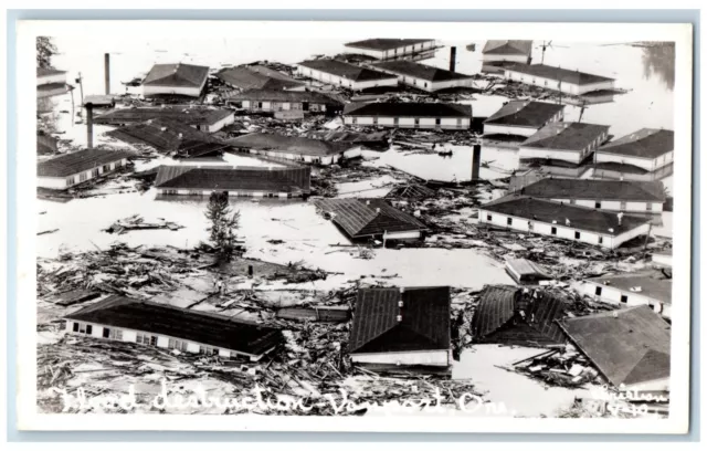 Vanport Oregon OR Postcard RPPC Photo Flood Destruction 1948 Posted Vintage