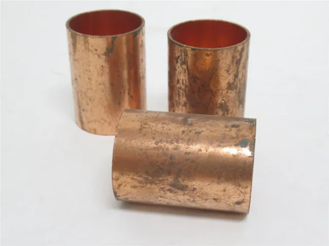 230456 Old-Stock; Nibco 601 114 Lot-3 Wrot Copper Couplers; 1-1/4" C x C