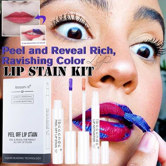 le rouge à lèvres liquide Kit de couleur de lèvre Peler et révéler Longue durée