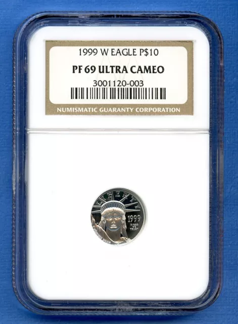 1999 W NGC PF69 UCAM P$10 Statue of Liberty Platinum Eagle PF69 Ultra Cameo