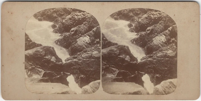 Newport Rhode Island Spouting Cave Seaside Ocean Rocks Williams Stereoview