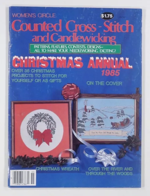 1985 COUNTED CROSS STITCH & CANDLEWICKING Christmas annual PATTERNS projects