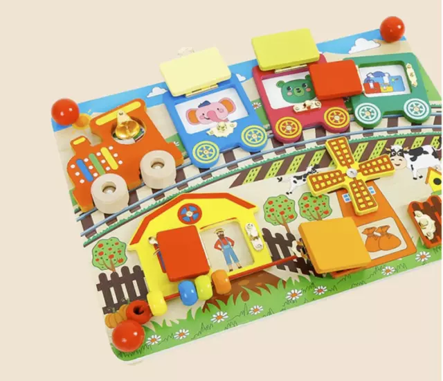 Education Lock & Latch wooden Board - Multi kids Learning Training fun gift