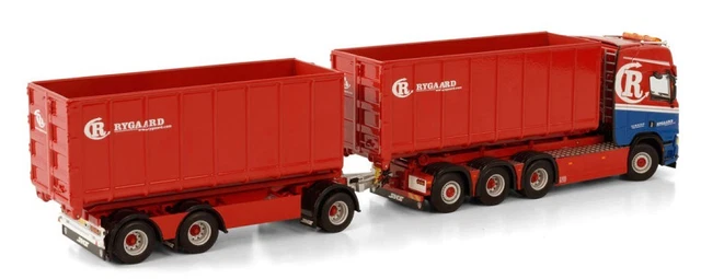 Miniature HERPA - Camion SCANIA CR 20 8x4 Avec Plateau & Remorque 1+1 Essieu (1/87)
