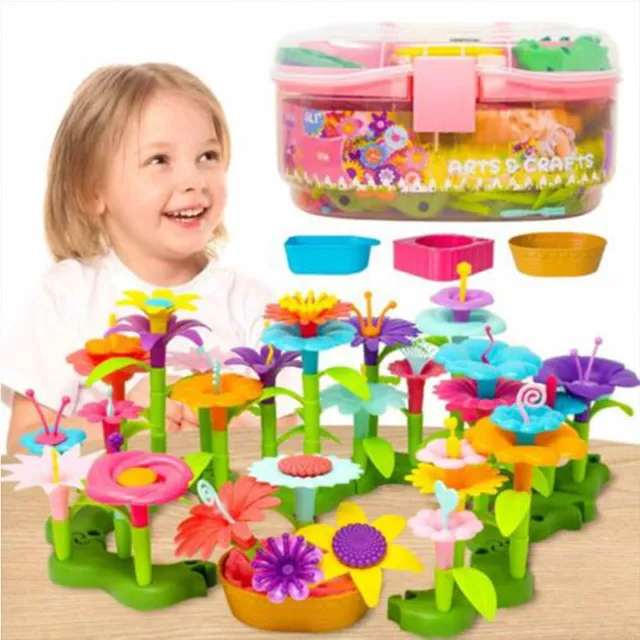 46/98/148PCS Flower Garden Building Toys Kids 3D DIY Build Bouquet Sets Gift NEW