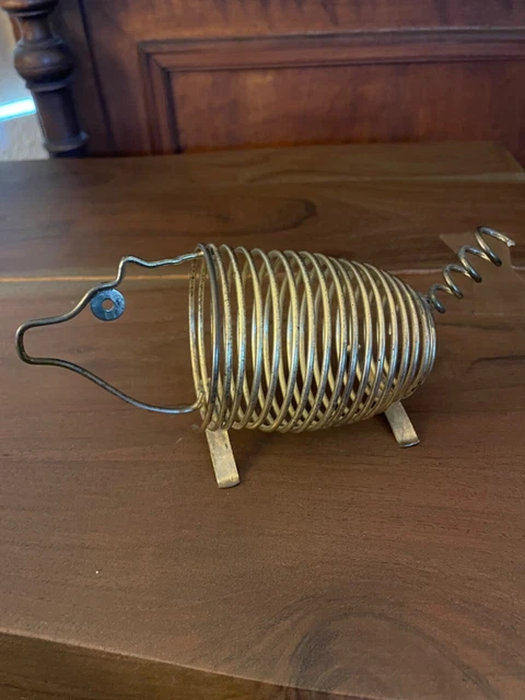 Vintage MCM Wire Pig Shaped Letter Holder