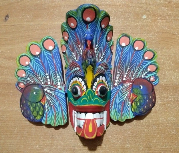 Máscara del diablo de Sri Lanka de 6"", máscara de pared Ambalangoda Raksha grado A decoración