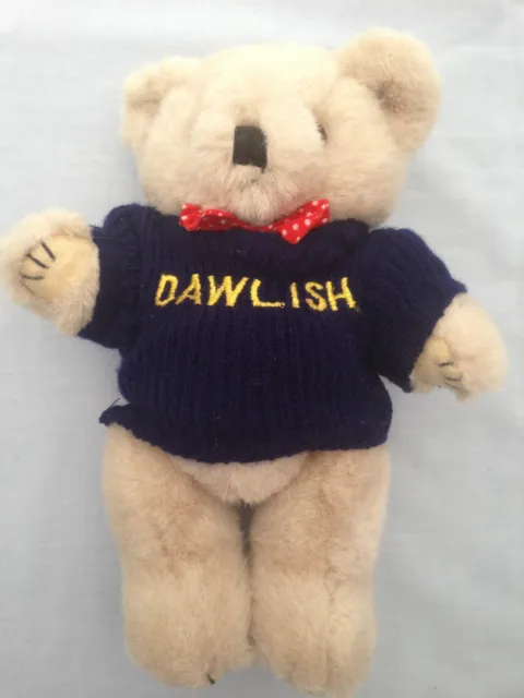 9" Jointed Plush Teddy Bear Wearing Dawlish Fisherman's Sweater - Lovely Cond